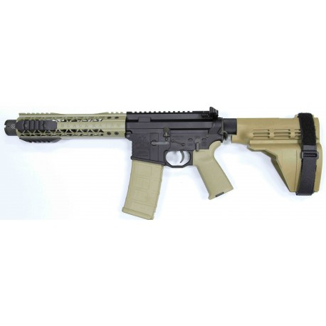 Black Rain 7.5" 5.56 AR15 Pistol with FDE Sig Sauer SB15 Pistol Brace and Noveske KX3 Pig