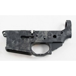 Black Rain AR15 Stripped Anodized Skulls Billet Lower