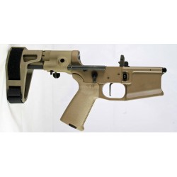 SMOS GFY-15 Complete Billet AR15 Pistol lower w/ Maxim Brace - FDE